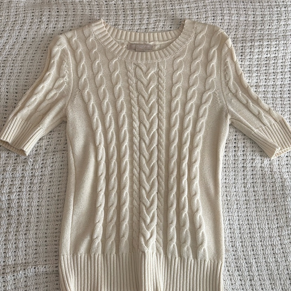 Banana Republic short sleeve cable knit sweater